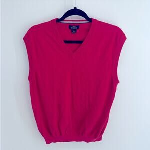 Brooks Brothers 346 Supima Cotton Red V-neck pullover knit sweat vest sz L